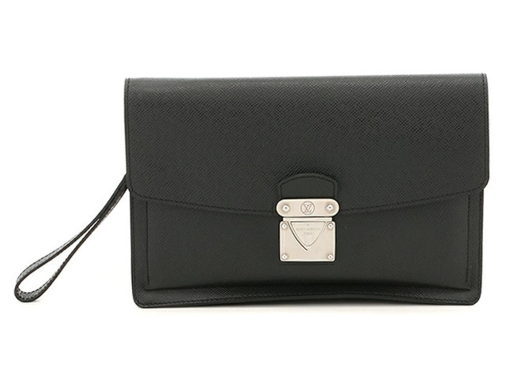 LOUIS VUITTON Belaia Shoulder Bag Taiga Ardoise Black